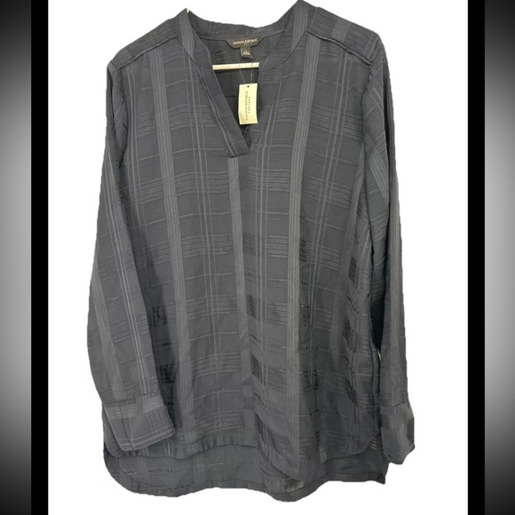 Banana Republic Tops - BANANA REPUBLIC Tunic V-Neck Blouse Shirt Top sz Large  Navy Blue